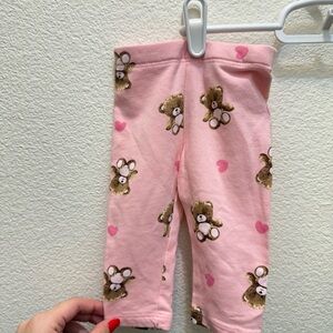 H&M Pink Bear Heart leggings